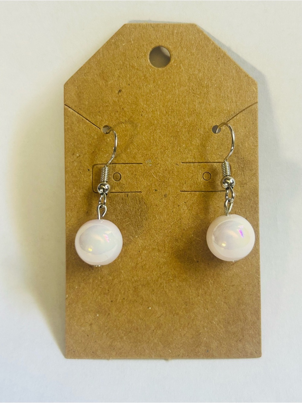 Light Pink Iridescent Drop Earrings - Women Jewelry